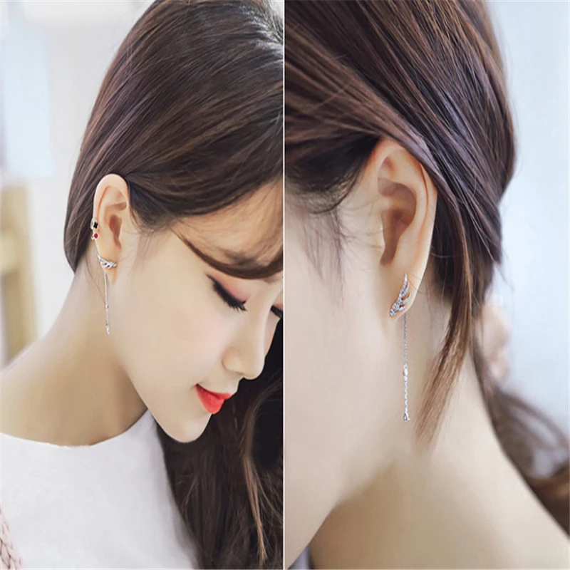 2019 new fashion angel wings long tassel drop earring luxury sliver two wears jewelry for women free shipping
2019 new fashion angel wings long tassel drop earring luxury sliver two wears jewelry for women free shipping