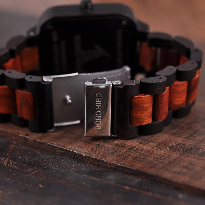 BOBO BIRD Men Watches Wooden Saat erkek Wristwatches Male Japanese movement Square Show Date Gift Cuostom logo in Wood Gift Box
BOBO BIRD Men Watches Wooden Saat erkek Wristwatches Male Japanese movement Square Show Date Gift Cuostom logo in Wood Gift Box