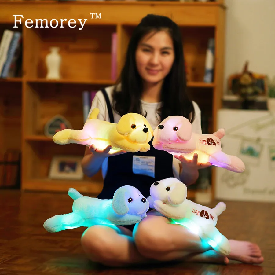 35cm Kawaii Plush Dog Doll with Colorful LED Light Glowing Puppy Dog Stuffed Toy Children Kids Toys Christmas Birthday Gift
35cm Kawaii Plush Dog Doll with Colorful LED Light Glowing Puppy Dog Stuffed Toy Children Kids Toys Christmas Birthday Gift