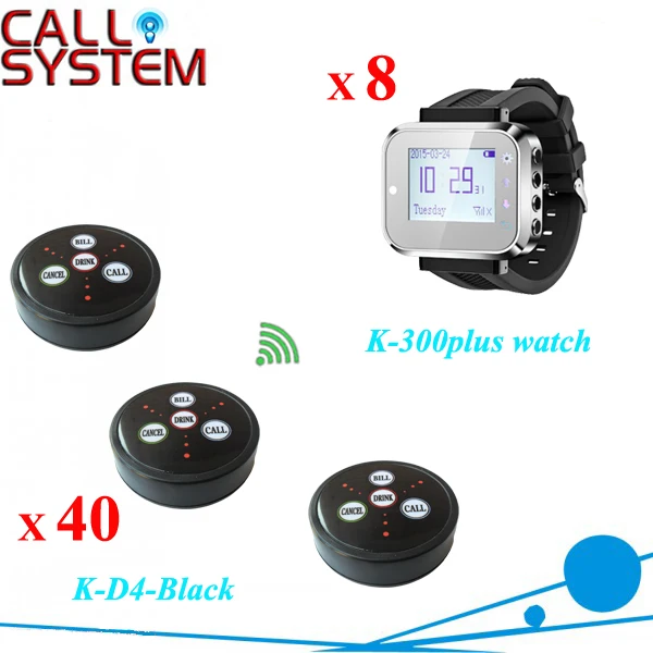 Service Pager Buzzer Ordering Button System 40 bells with 8 wrist clock for restaurant equipment 433mhz
Service Pager Buzzer Ordering Button System 40 bells with 8 wrist clock for restaurant equipment 433mhz