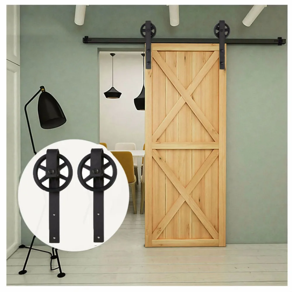 LWZH 14ft/15ft Vintage Style J-Shaped with Big Wheel Sliding Closet Door Track Barn Wood Door Hardware Track Kit for Single Door
LWZH 14ft/15ft Vintage Style J-Shaped with Big Wheel Sliding Closet Door Track Barn Wood Door Hardware Track Kit for Single Door
