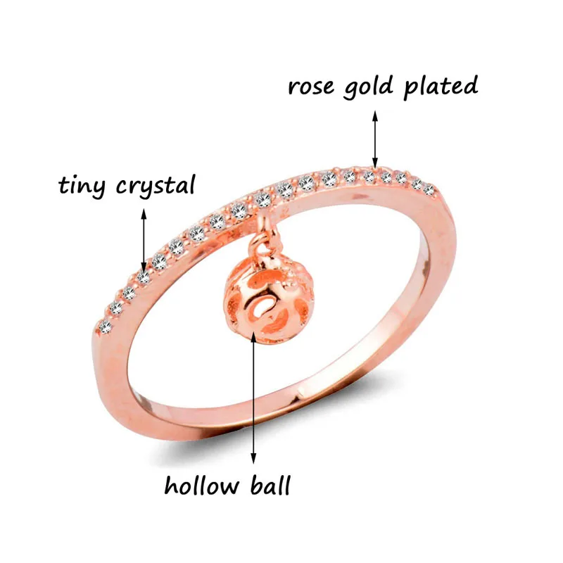 LEEKER Charm Hollow Ball Pendant Rings For Women Rose Gold Silver Color Tiny Crystal Slim Ring 191 LK4
LEEKER Charm Hollow Ball Pendant Rings For Women Rose Gold Silver Color Tiny Crystal Slim Ring 191 LK4