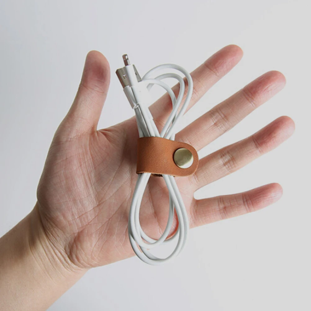 1 шт. проводная гарнитура для наушников портативный usb-кабель кожаный намоточный