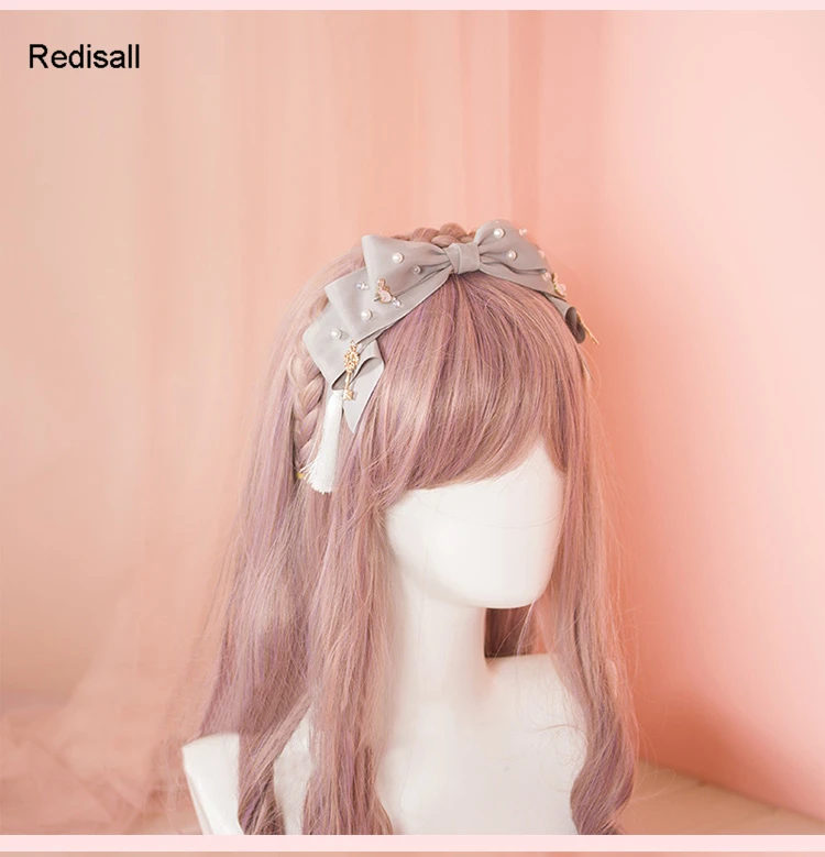Lace Bowtie Lolita Gray Ribbon Hair Accessories Gray Hairband Chain Hairpin Pearl Tassels Cosplay Wig Decorations
Lace Bowtie Lolita Gray Ribbon Hair Accessories Gray Hairband Chain Hairpin Pearl Tassels Cosplay Wig Decorations