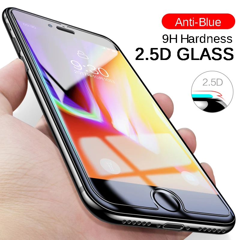9H 2.5D прозрачное закаленное стекло для iPhone 6S 6 7 8 Plus + Защитная пленка защиты глаз от