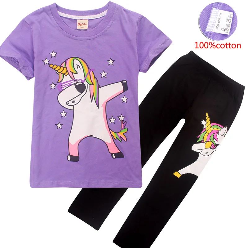 Girls Dabbing Unicorn Funny Pajamas Kids Summer Tops Girls Pyjamas Short Sleeve T shirt + legging Sets Children Pijamas Clothes
Girls Dabbing Unicorn Funny Pajamas Kids Summer Tops Girls Pyjamas Short Sleeve T shirt + legging Sets Children Pijamas Clothes