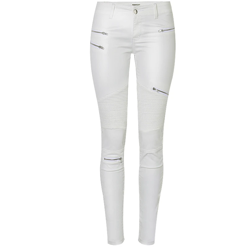 Sexy White PU Leather Coated Denim Pants Women Multi Zipper Cool Jeans Hot Tight Pants Trousers Female
Sexy White PU Leather Coated Denim Pants Women Multi Zipper Cool Jeans Hot Tight Pants Trousers Female