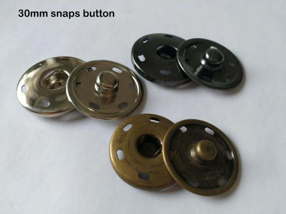 DIY 30sets/lot Big 30mm 2 parts sew on snaps buttons metal brass press button fasteners silver / black / bronze 2015102001
DIY 30sets/lot Big 30mm 2 parts sew on snaps buttons metal brass press button fasteners silver / black / bronze 2015102001