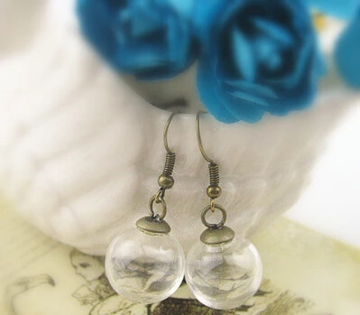 10set/lot 16mm*4mm(opening) clear round ball glass globe & 8mm cap connector & ear hook set glass bubble DIY vial drop earrings
10set/lot 16mm*4mm(opening) clear round ball glass globe & 8mm cap connector & ear hook set glass bubble DIY vial drop earrings