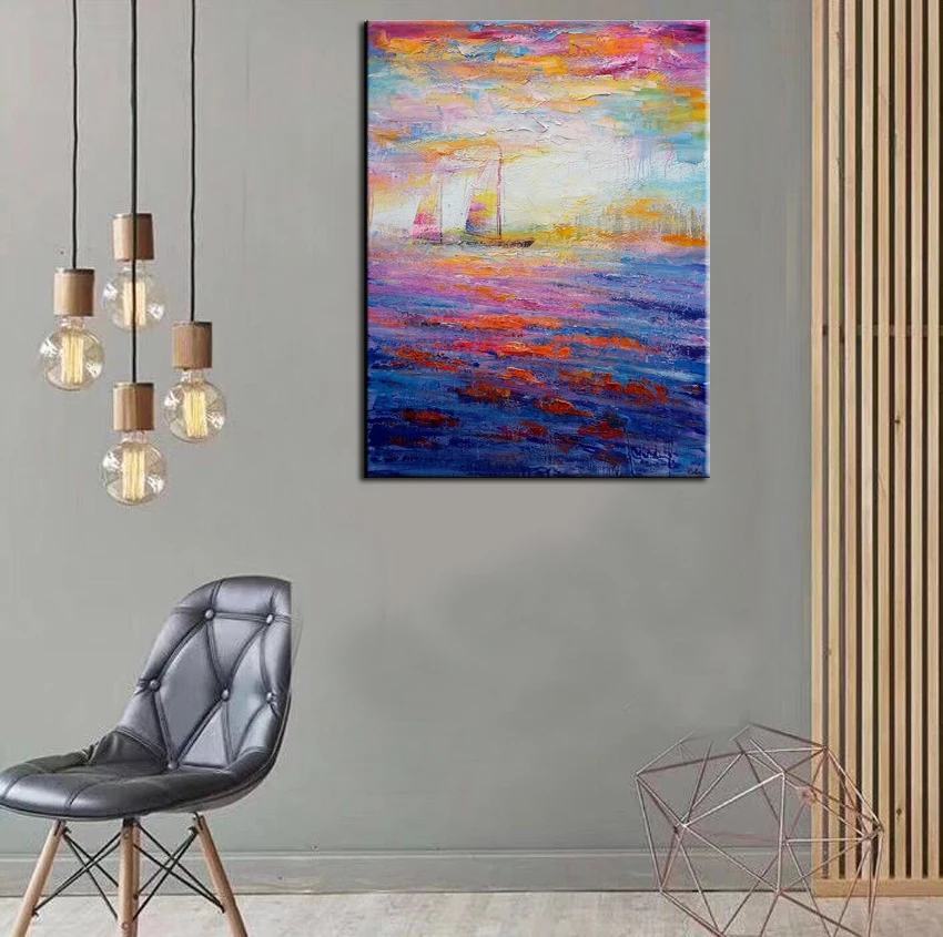Original Art Sailing boat on the colored sea Abstract Oil Painting By Artist Hand Painted On Canvas Wall art picture for room
Original Art Sailing boat on the colored sea Abstract Oil Painting By Artist Hand Painted On Canvas Wall art picture for room