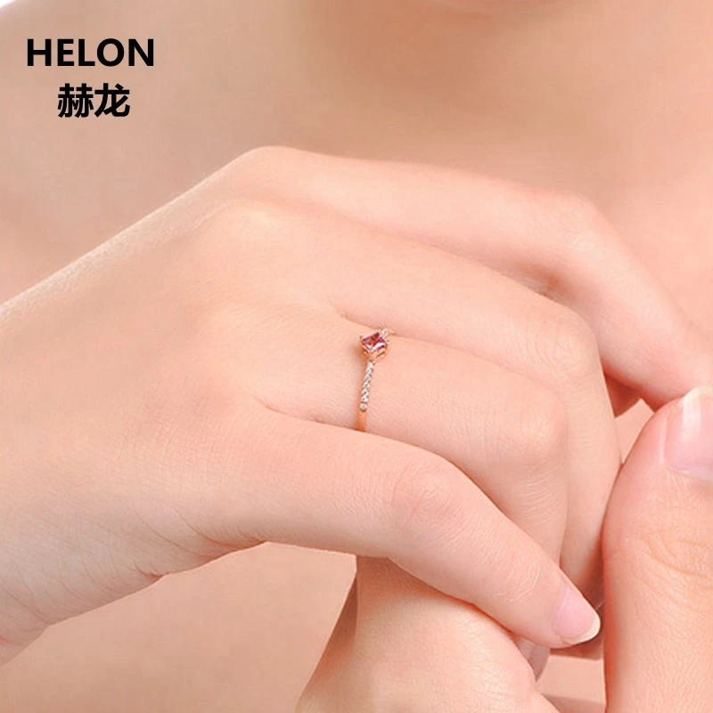 Solid 14k Rose Gold Natural Diamonds Engagement Ring for Women Pirncess Cut Tourmaline Ring Fine Jewelry Gift
Solid 14k Rose Gold Natural Diamonds Engagement Ring for Women Pirncess Cut Tourmaline Ring Fine Jewelry Gift