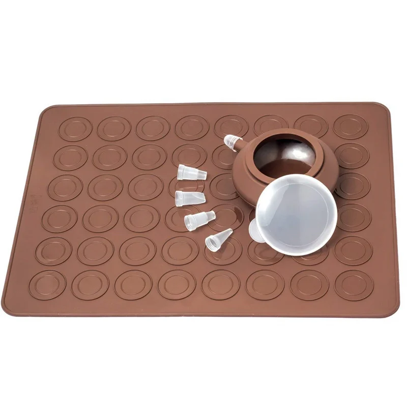 Macarons Silicone Mat Baking Mold Silicone Macaron Kit Pastry Baking Mat and Decorating Piping Pot with 4pcs Nozzles
Macarons Silicone Mat Baking Mold Silicone Macaron Kit Pastry Baking Mat and Decorating Piping Pot with 4pcs Nozzles