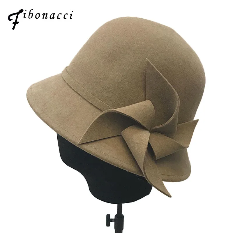 Fibonacci черный головные уборы для женщин мягкая фетровая шляпа с Большими Полями