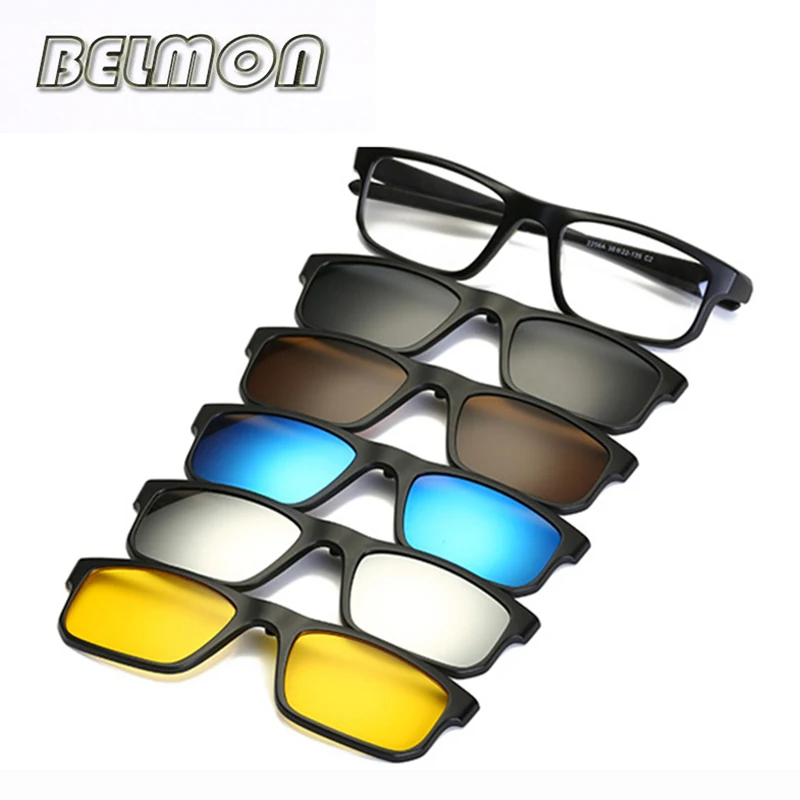 Fashion Optical Spectacle Frame Men Women Myopia With 5 Clip On Sunglasses Polarized Magnetic Glasses For Male Eyeglasses RS219
Fashion Optical Spectacle Frame Men Women Myopia With 5 Clip On Sunglasses Polarized Magnetic Glasses For Male Eyeglasses RS219