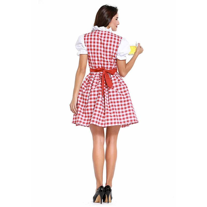 Sladuo High Quality Short Sleeve German Beer Maid Costume Women Oktoberfest Dirndl Dress Adult Halloween Party Outfit
Sladuo High Quality Short Sleeve German Beer Maid Costume Women Oktoberfest Dirndl Dress Adult Halloween Party Outfit