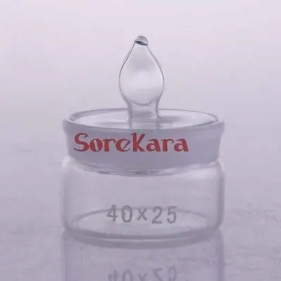 40x25 мм Стеклянная взвешивающая бутылка в низкой форме стеклянная специфическая