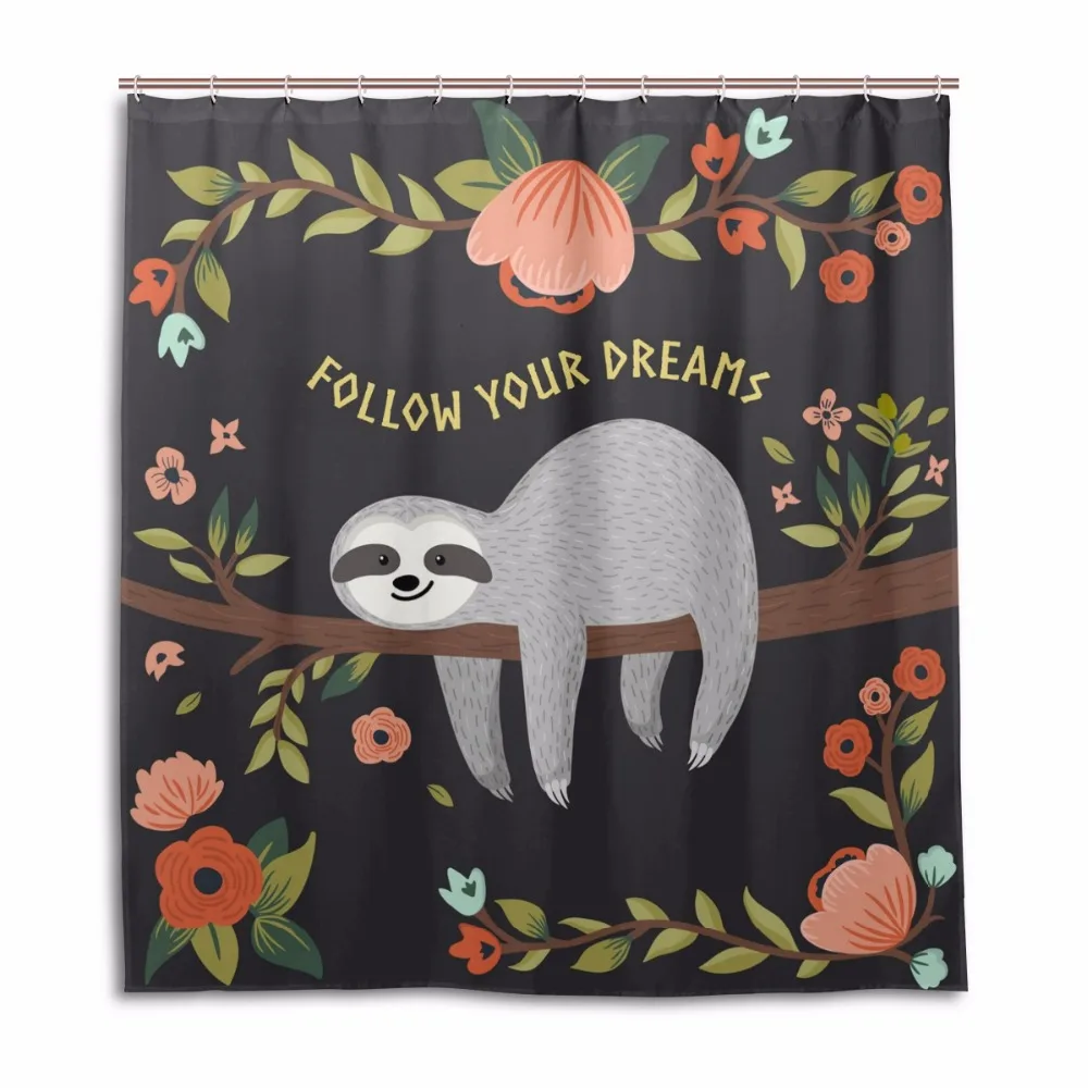 New Cute Eco-friendly Sloth Animal Bathroom Curtain Polyester High Quality Washable Bath Decor Shower Curtain rideau de douche
New Cute Eco-friendly Sloth Animal Bathroom Curtain Polyester High Quality Washable Bath Decor Shower Curtain rideau de douche