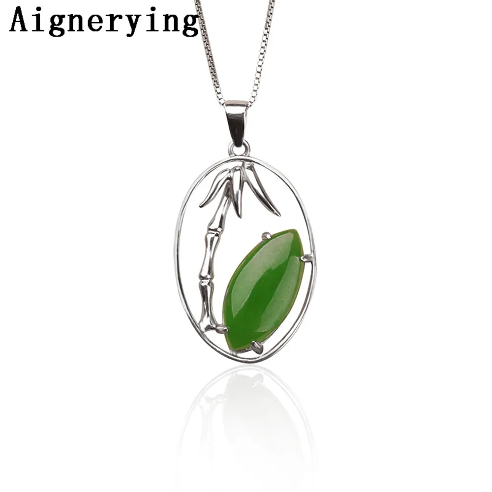 Vintage Pendant Bamboo Certificate 925 silver Necklace Green Jade Zircon Inlaid Green Jade Cute For Woman Charm Gift with Box
Vintage Pendant Bamboo Certificate 925 silver Necklace Green Jade Zircon Inlaid Green Jade Cute For Woman Charm Gift with Box