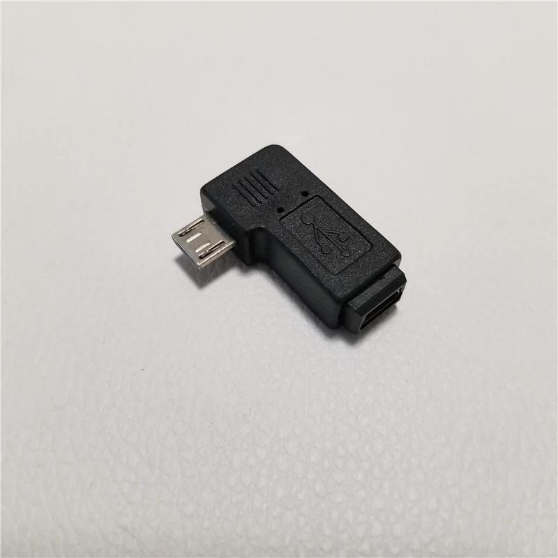 90 градусов левый и правый угол Micro USB штекер к Мини B гнездовой разъем адаптера