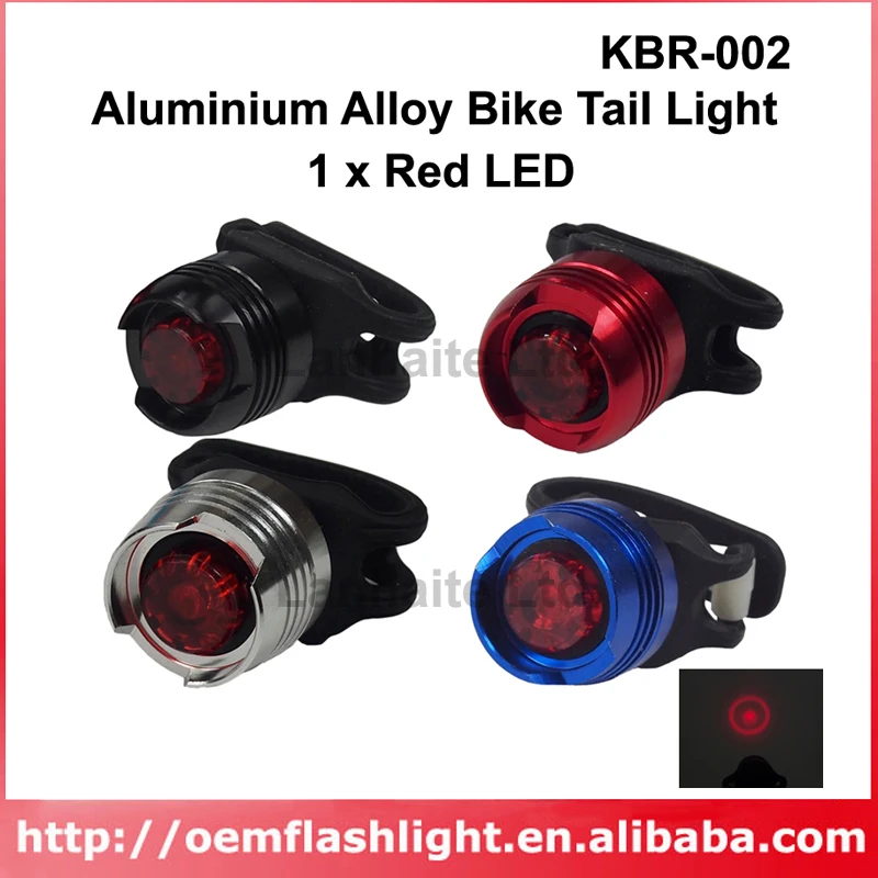 

KBR-002 Aluminium Alloy Red Light 3-Mode Bike Rear Light - Blue / Black / Sliver / Red (2 x CR2032)