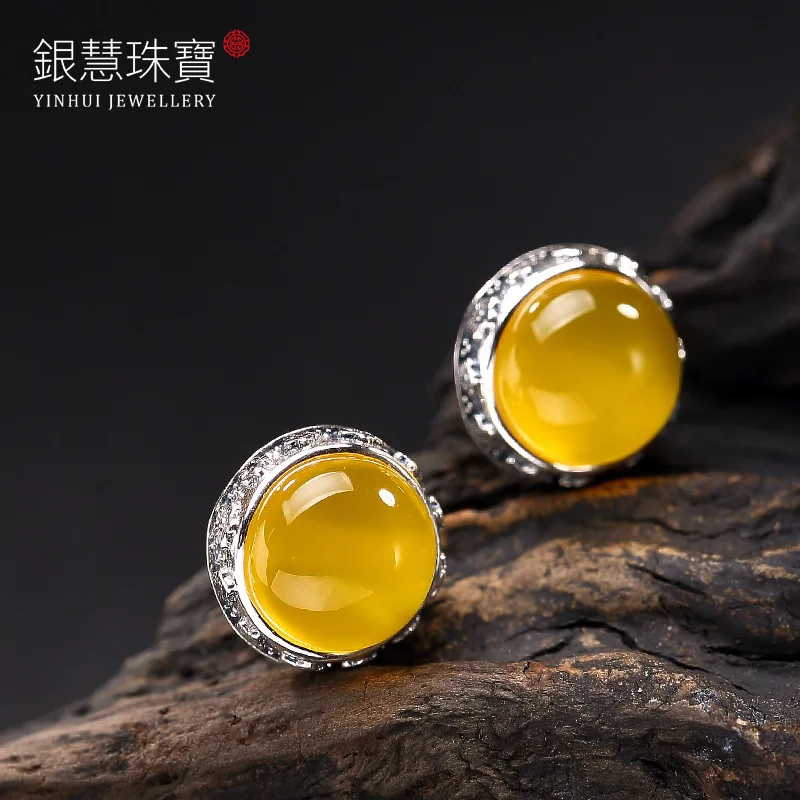 S925 Pure Silver Natural Topaz Agate Plum Thai Silver Ways High-grade Stud Earrings Earrings
S925 Pure Silver Natural Topaz Agate Plum Thai Silver Ways High-grade Stud Earrings Earrings