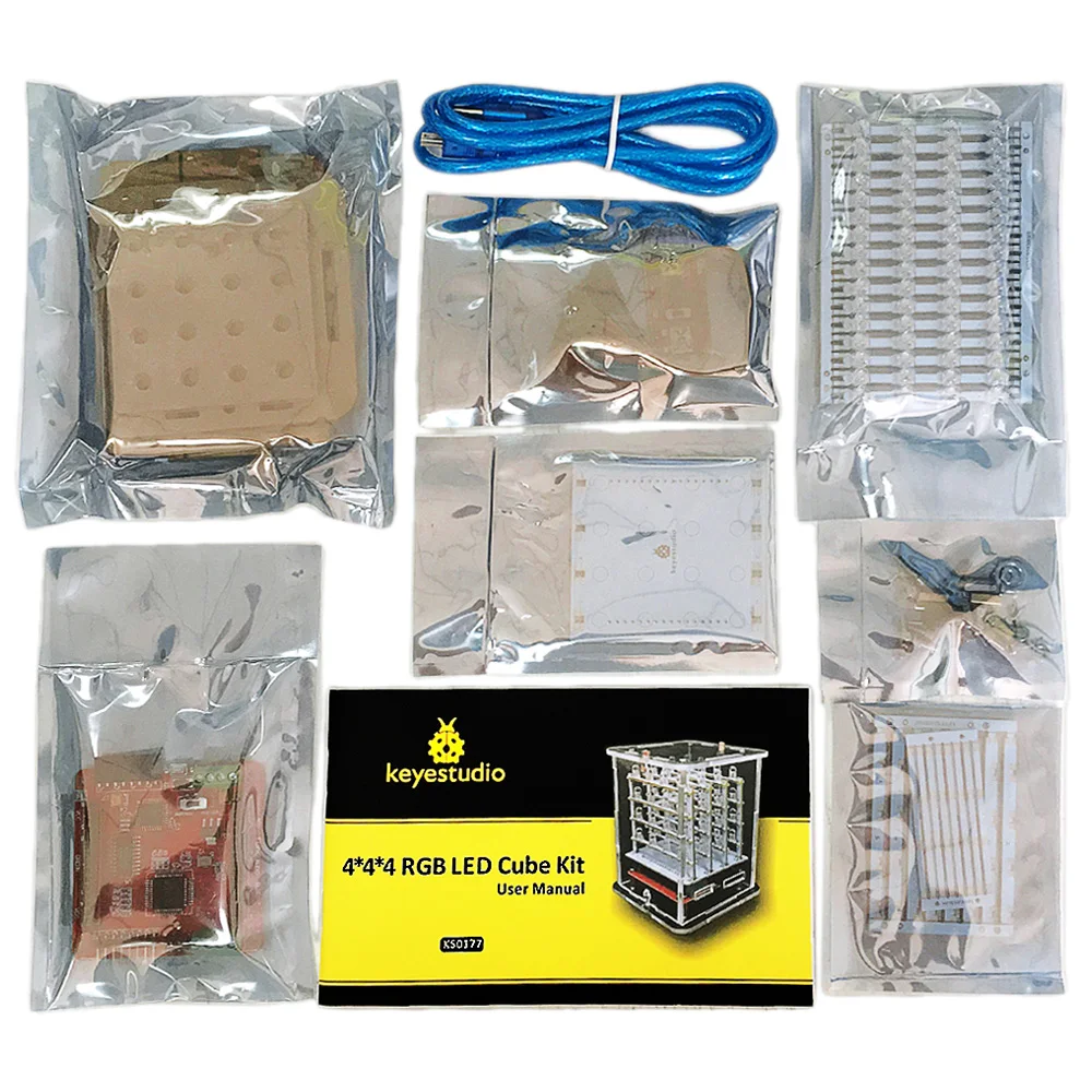 Keyestudio 4*4*4 RGB светодиодный дисплей CUBE Starter Kit для Arduino project + плата драйвера модуль FDTI