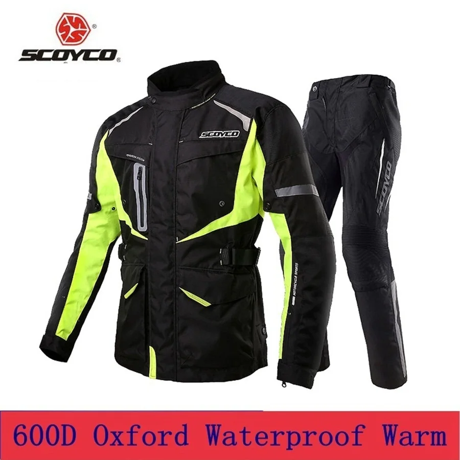 

Free shipping 1set Winter Men's Motocross Off-road Racing Suits Waterproof Warm Motorcycle Jacket and Pants with 9pcs pads