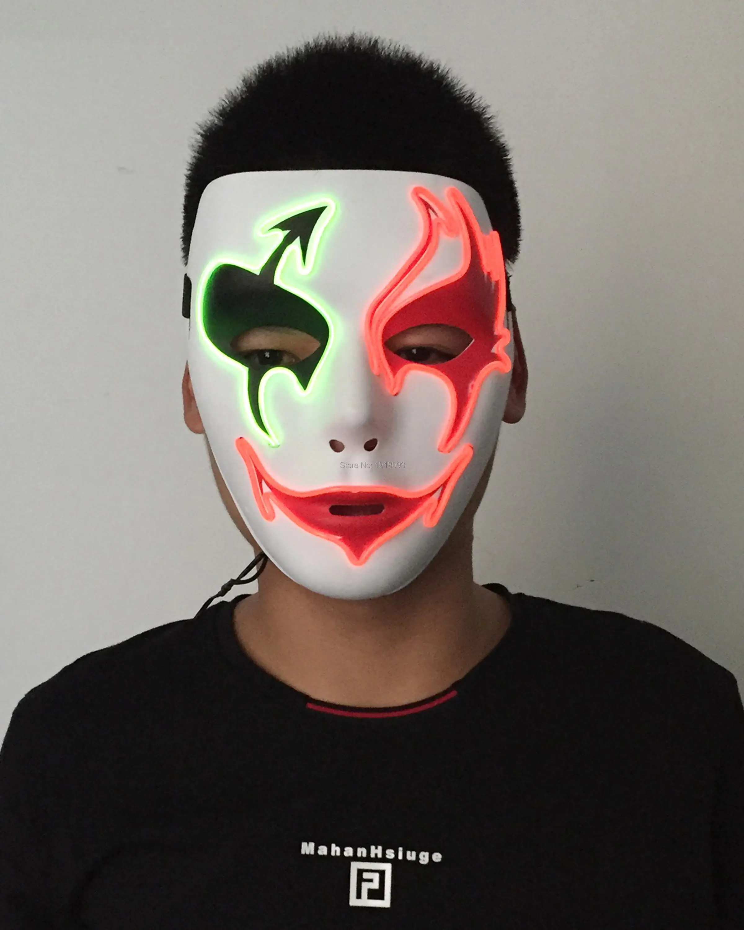 Flashing Funny Mask EL Wire LED Strip Halloween Decoration with DC-3V Sound activated New Prom Mask
Flashing Funny Mask EL Wire LED Strip Halloween Decoration with DC-3V Sound activated New Prom Mask