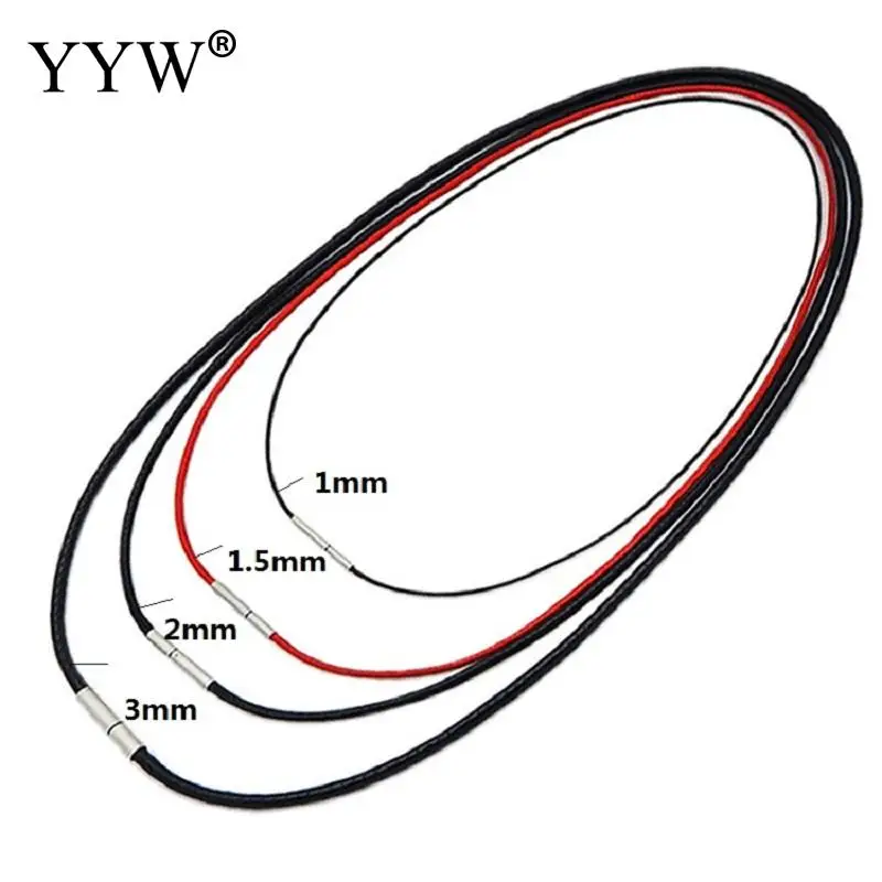 Черный кожаный шнур YYW 40 70 см 1 3 мм для ожерелий вощеная кружевная цепь с