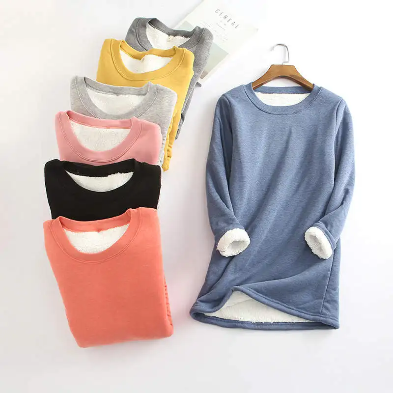 New Autumn Winter T Shirt Women Thicken Plus Velvet Tshirt Women Warm Bottoming Lambs Wool Tee Shirt Femme Long Women Tops L1016
New Autumn Winter T Shirt Women Thicken Plus Velvet Tshirt Women Warm Bottoming Lambs Wool Tee Shirt Femme Long Women Tops L1016