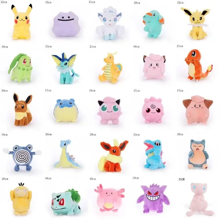 39 stylespo Аниме Кукла Пикачу Poliwag Бульбазавр чармандер Lapras Snorlax чучела Peluche Плюшевые
