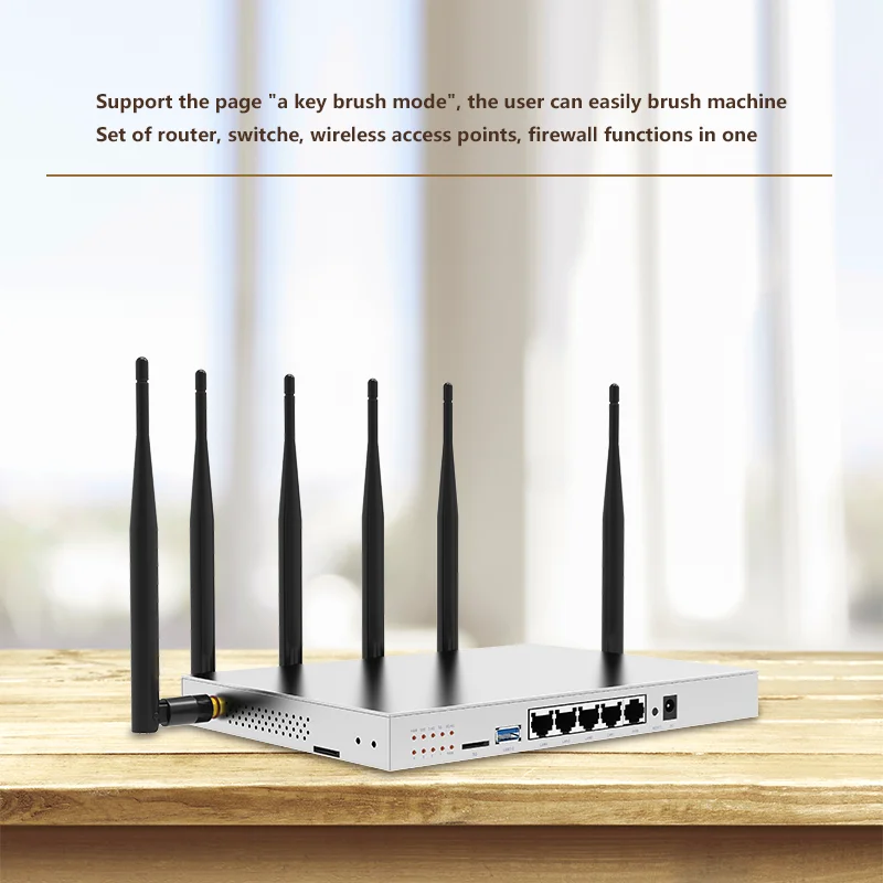 

3g 4g lte router with pcie card 1200Mbps 512Mb dual band 2.4G/5GHz wifi antenna long range gigabit wifi router 11AC