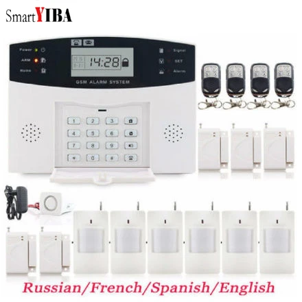 SmartYIBA Wireless Wire GSM Burglar Alarm System for Home Security Remote Control Detector Sensor Russian Spanish French Voice
SmartYIBA Wireless Wire GSM Burglar Alarm System for Home Security Remote Control Detector Sensor Russian Spanish French Voice