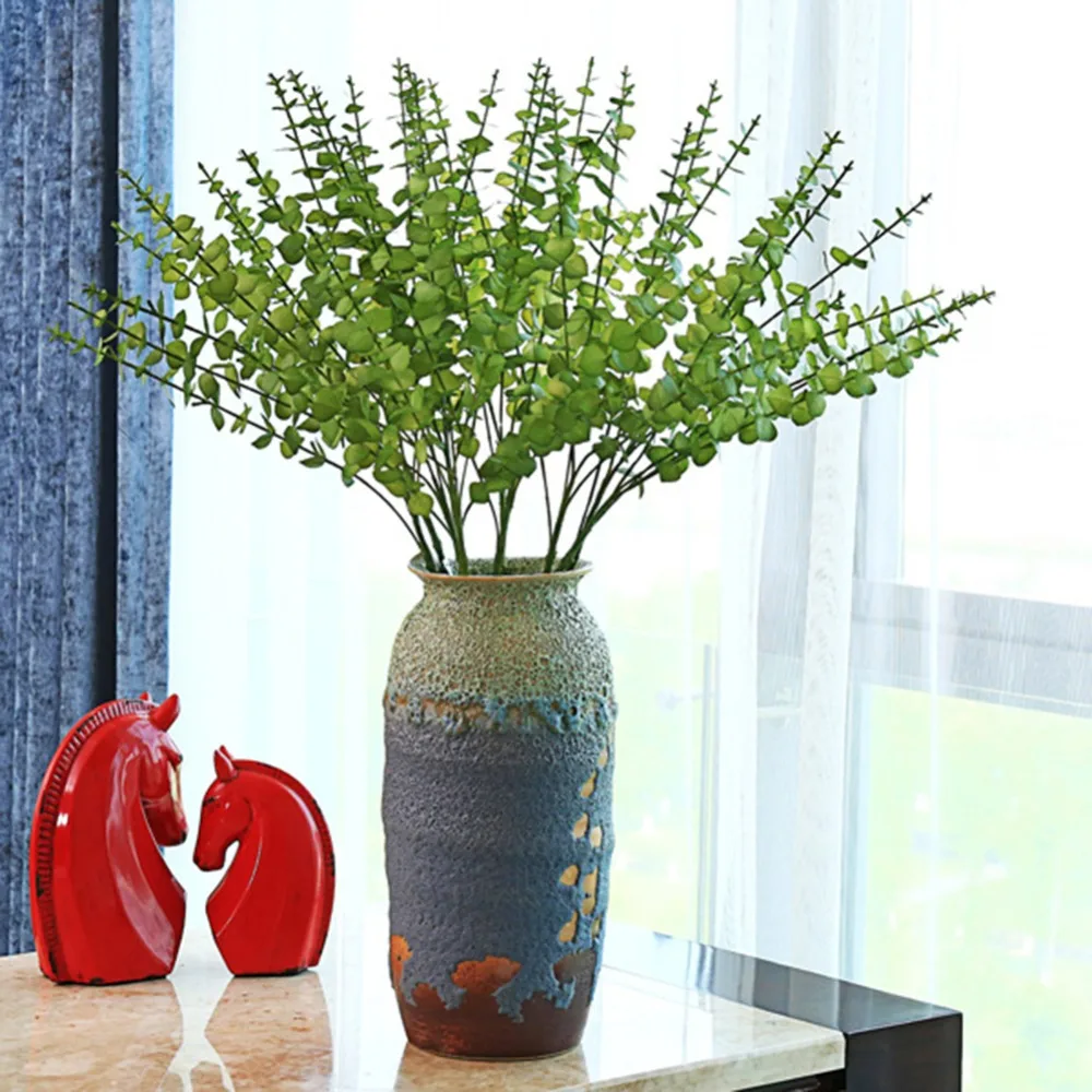 32 CM Artificial Eucalyptus Grasses Plastic Simulation Green Plant Fake Flowers Vintage Flowers Bouquet Wedding Home Decoration
32 CM Artificial Eucalyptus Grasses Plastic Simulation Green Plant Fake Flowers Vintage Flowers Bouquet Wedding Home Decoration