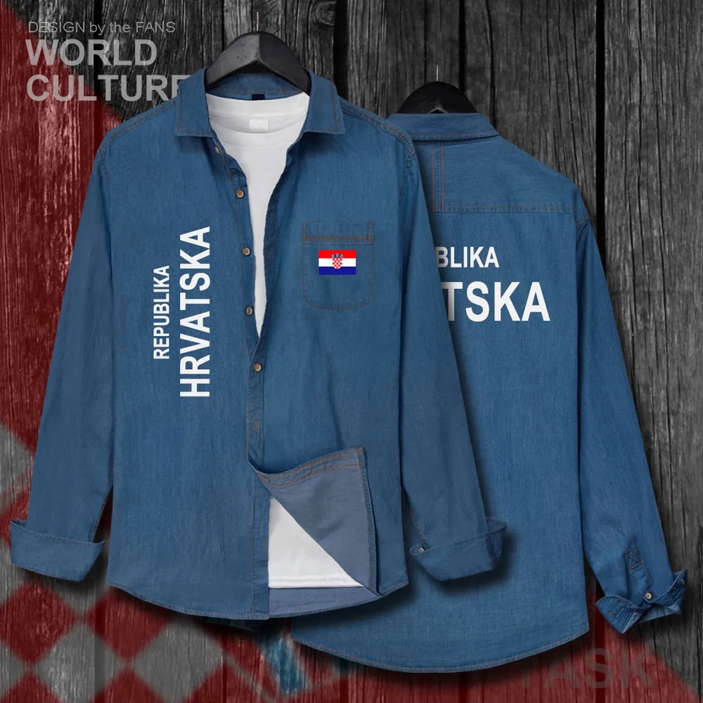 Croatia Hrvatska Croatian HRV Croats Men Clothes Spring Autumn Turn-down Collar Jeans Shirt Long Sleeve Cowboy Coat Flags Tops
Croatia Hrvatska Croatian HRV Croats Men Clothes Spring Autumn Turn-down Collar Jeans Shirt Long Sleeve Cowboy Coat Flags Tops