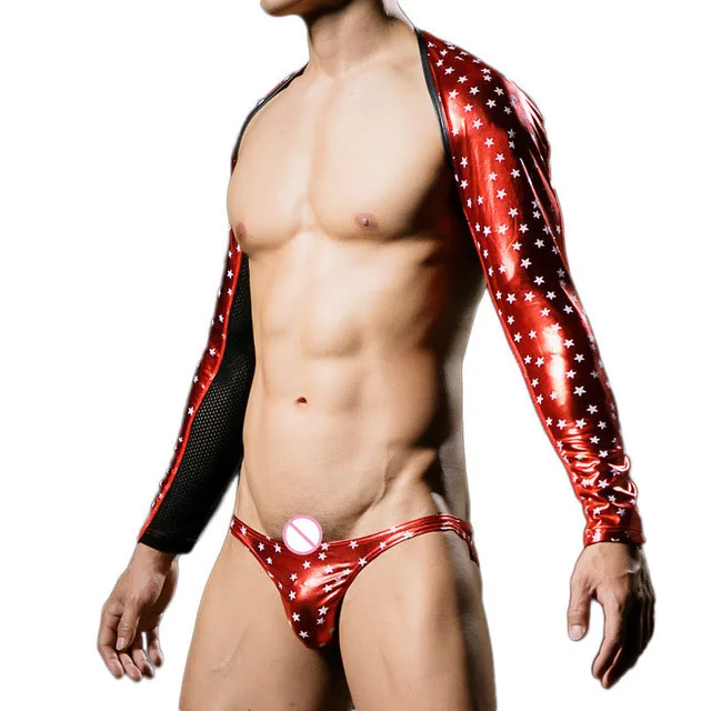 Woxuan Underwear Men Undershirt Sexy Clubwear Shirts Long Sleeve Shawl Print Leather Bodysuit Mens Briefs Jumpsuit Slips Homme
Woxuan Underwear Men Undershirt Sexy Clubwear Shirts Long Sleeve Shawl Print Leather Bodysuit Mens Briefs Jumpsuit Slips Homme