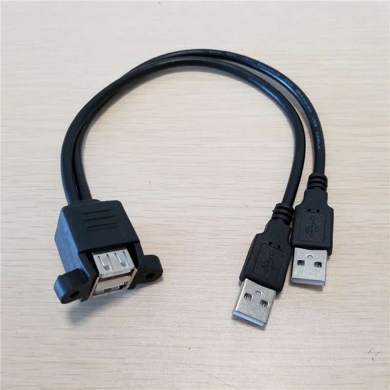 Двойной USB 2 0 Тип A Разъем для разделителя адаптер удлинитель данных 25 см с винтами