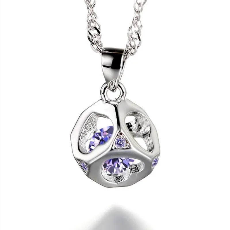 LUKENI Trendy Crystal Purple Ball Pendants Necklace For Women Jewelry Top Quality 925 Sterling Silver Necklace Girl Accessories
LUKENI Trendy Crystal Purple Ball Pendants Necklace For Women Jewelry Top Quality 925 Sterling Silver Necklace Girl Accessories