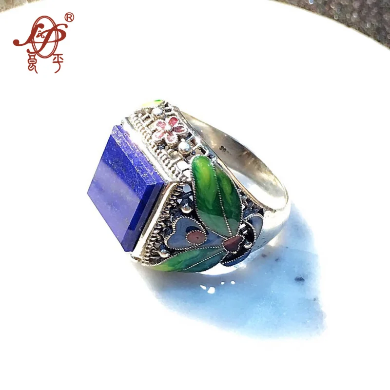 L&P Handmade Cloisonne 925 Sterling Silver Jewelry Lapis Lazuli Ring For Women Female Birthday Gift Christmas Gi
L&P Handmade Cloisonne 925 Sterling Silver Jewelry Lapis Lazuli Ring For Women Female Birthday Gift Christmas Gi