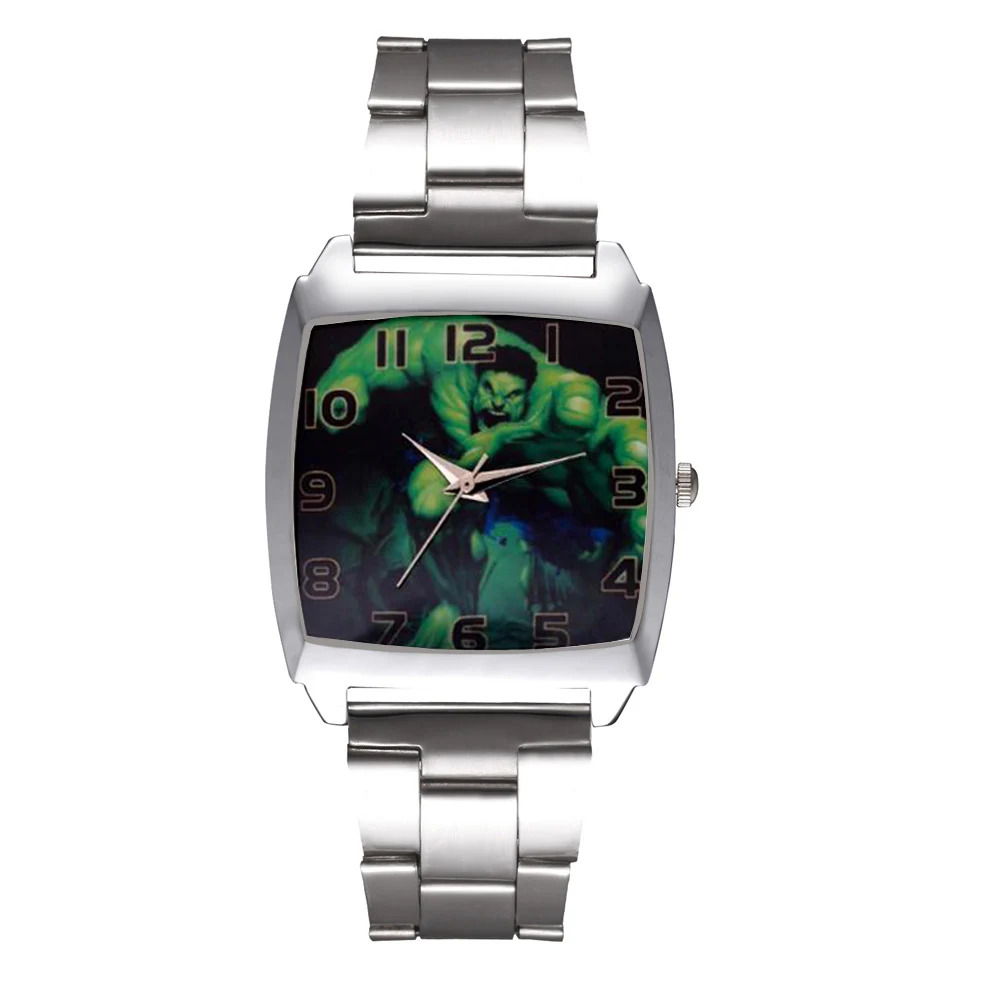 Cartoon Hulk Rectangle style dial Men's Women's Student boys girls Quartz metal steel Wrist Watch JD07
Cartoon Hulk Rectangle style dial Men's Women's Student boys girls Quartz metal steel Wrist Watch JD07