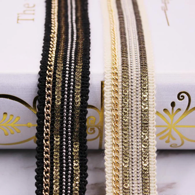 10yards Gold Chain Beaded Lace Trims Ribbon Vintage Belt Paillette Sequin Lace Dentelle Applique Sewing Accessories
10yards Gold Chain Beaded Lace Trims Ribbon Vintage Belt Paillette Sequin Lace Dentelle Applique Sewing Accessories
