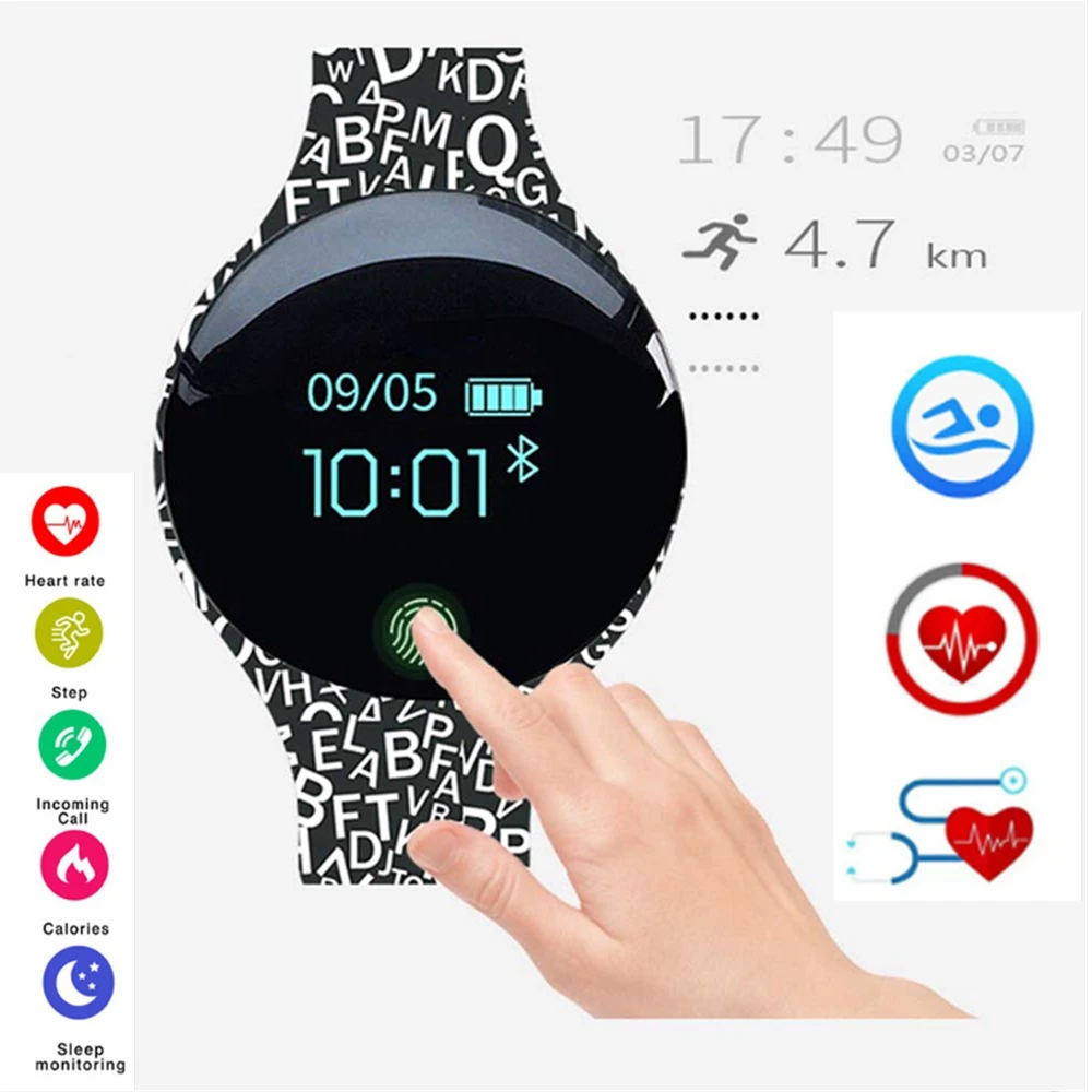 Смарт-браслет Bluetooth, монитор сна, спортивный шагомер, сенсорный экран, умные часы, пульсометр, фитнес, Android, телефонный звонок
Смарт-браслет Bluetooth, монитор сна, спортивный шагомер, сенсорный экран, умные часы, пульсометр, фитнес, Android, телефонный звонок