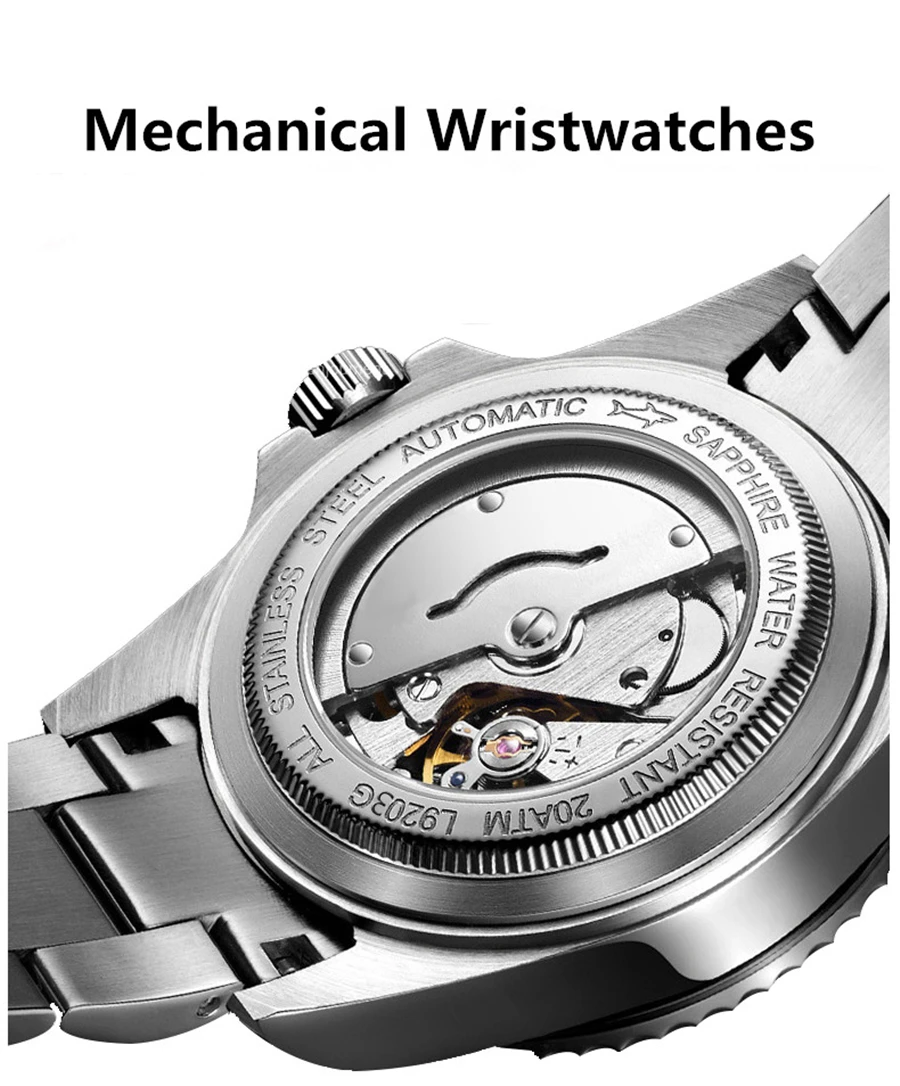 Diving 200M LOREO Top Luxury Brand Date Full steel Dress Watches Waterproof Man Business Casual Automatic Mechanical Watch
Diving 200M LOREO Top Luxury Brand Date Full steel Dress Watches Waterproof Man Business Casual Automatic Mechanical Watch
