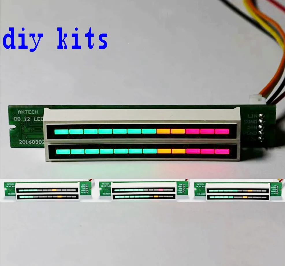 Двойной 12 стерео индикатор уровня DIY Kit светодиодный VU метр лампы светильник с
