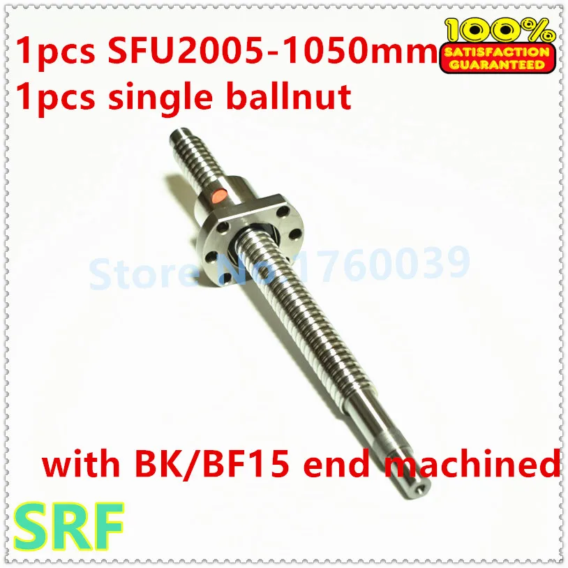 SFU2005 20mm ballscrew set : 1pcs RM2005-L1050mm Rolled Ball Screw +1pcs single ball nut with BK/BF15 end machined for CNC
SFU2005 20mm ballscrew set : 1pcs RM2005-L1050mm Rolled Ball Screw +1pcs single ball nut with BK/BF15 end machined for CNC