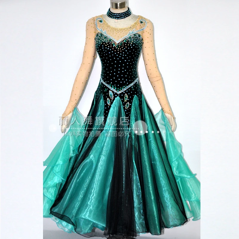 Ballroom Dance Dress Modern Waltz Standard Competition Rhinestone Dress.party dress.social Dress 
Ballroom Dance Dress Modern Waltz Standard Competition Rhinestone Dress.party dress.social Dress