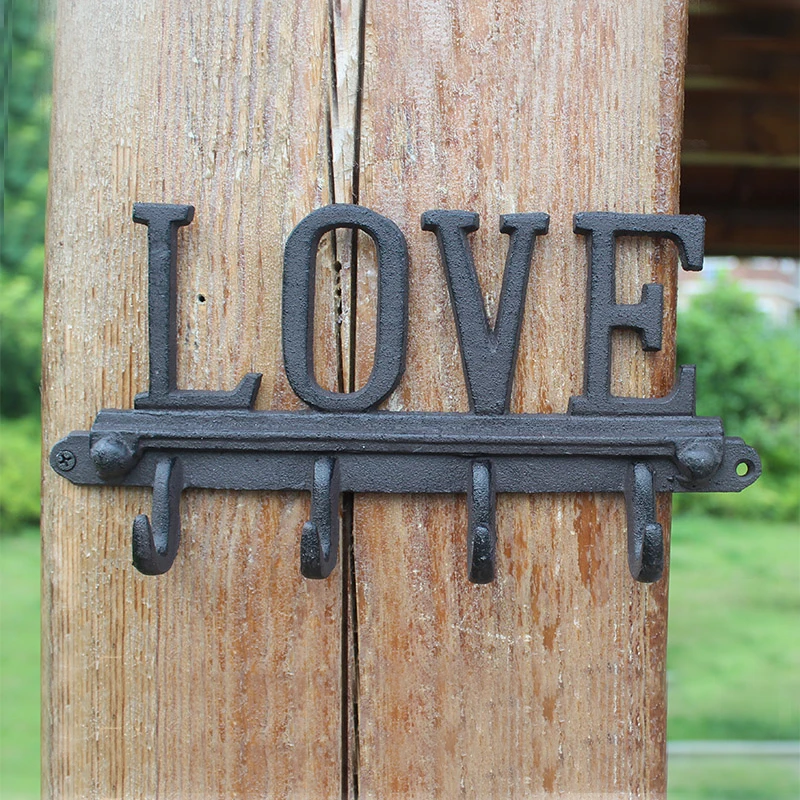 European Country Industrial Accents Vintage LOVE Letters Signs Antique Black Cast Iron Home Decor Wall Hook With Four Hangers
European Country Industrial Accents Vintage LOVE Letters Signs Antique Black Cast Iron Home Decor Wall Hook With Four Hangers