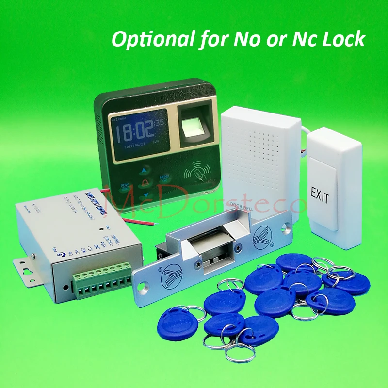 DIY Complete No Nc Electric Strike Lock Door System Kit Fingerprint Access Control System + Power Supply + Door Bell
DIY Complete No Nc Electric Strike Lock Door System Kit Fingerprint Access Control System + Power Supply + Door Bell