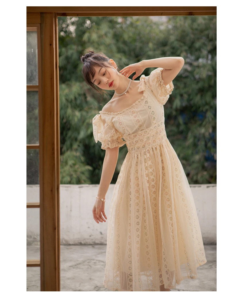 Women's Dresses New Fashion Female 2021 Popular Slash Neck Lace Vintage Literary Dress Summer
Women's Dresses New Fashion Female 2021 Popular Slash Neck Lace Vintage Literary Dress Summer