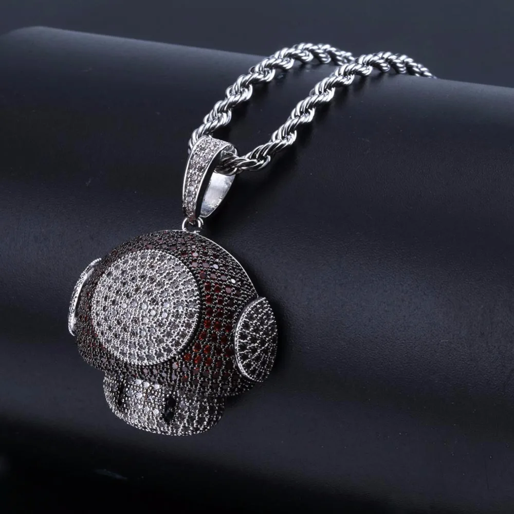 Bling из мультфильма Подвески «грибы» ожерелья микро проложить красный, белый CZ камень Медь Материал для мужчин в стиле хип-хоп, ювелирные изд...
Bling из мультфильма Подвески «грибы» ожерелья микро проложить красный, белый CZ камень Медь Материал для мужчин в стиле хип-хоп, ювелирные изд...